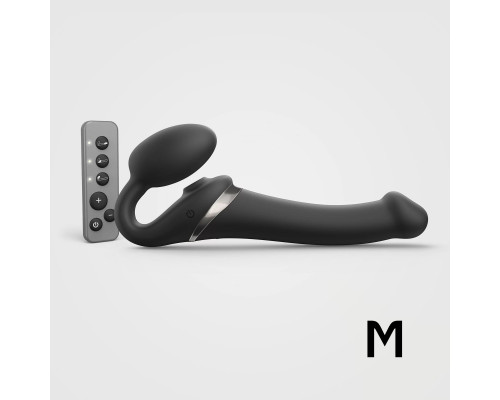 Заказать Черный безремневой страпон Multi Orgasm Size M с клиторальной стимуляцией