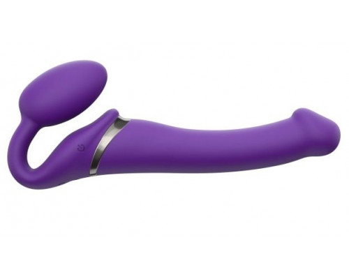 Заказать Фиолетовый безремневой вибрострапон Silicone Bendable Strap-On - size M