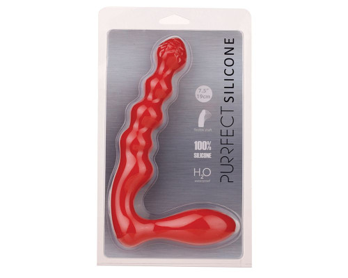 Красный силиконовый стимулятор PURRFECT SILICONE - 19 см.