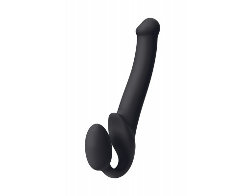 Заказать Черный безремневой страпон Silicone Bendable Strap-On M