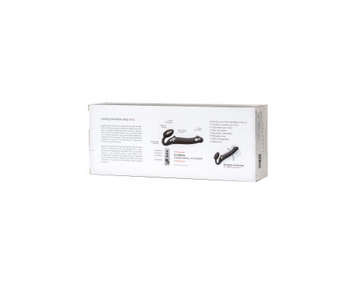 Заказать Черный безремневой вибрострапон Vibrating Bendable Strap-On - size L