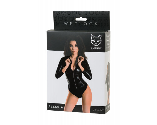 Заказать Сексуальное боди Alessia из материала с мокрым блеском