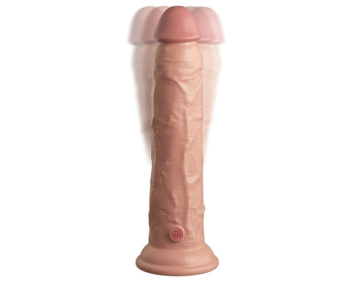 Заказать Телесный вибратор-реалистик на присоске 9’’ Vibrating Silicone Dual Density Cock - 24,8 см.