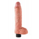 Заказать Телесный вибромассажер 10  Vibrating Cock with Balls - 25,4 см.
