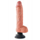 Заказать Телесный вибромассажер 10  Vibrating Cock with Balls - 25,4 см.