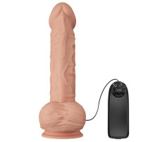 Телесный вибратор-реалистик Berqrisi на присоске - 26 см.