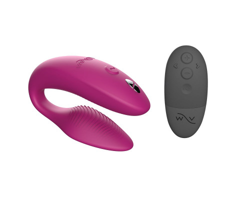 Розовый U-образный вибратор для пар We-Vibe Sync 2