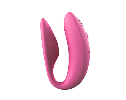 Розовый U-образный вибратор для пар We-Vibe Sync 2