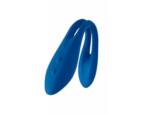Заказать Синий многофункциональный вибратор для пар Satisfyer Elastic Game