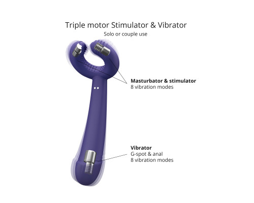 Заказать Темно-синий вибратор для пар Please Me Multi Vibrator