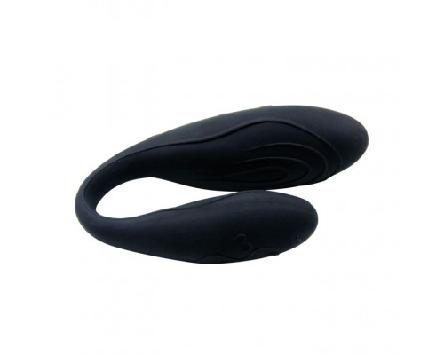 Чёрный вибромассажер для пар Indulgence Plus с ДУ