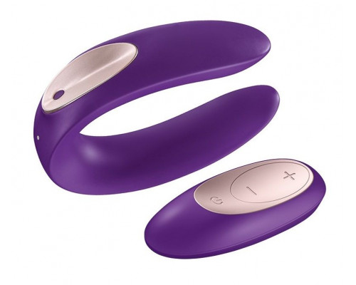 Заказать Фиолетовый вибратор для пар Satisfyer Double Plus Remote с пультом ДУ