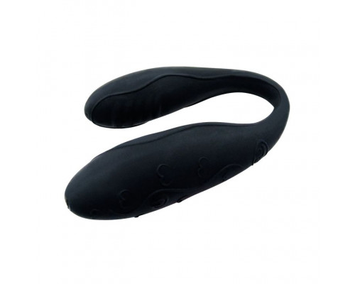 Чёрный вибромассажер для пар Indulgence Plus с ДУ