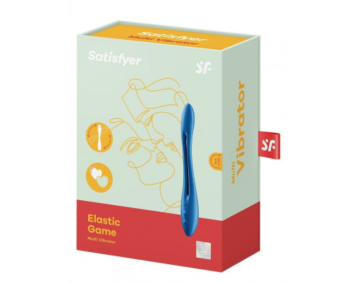 Заказать Синий многофункциональный вибратор для пар Satisfyer Elastic Game