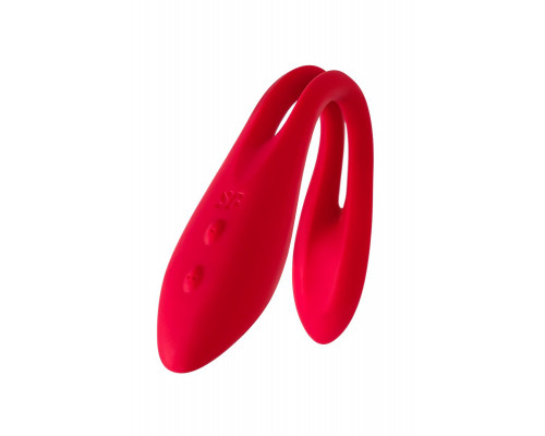 Заказать Красный многофункциональный вибратор для пар Satisfyer Elastic Joy