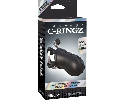 Заказать Черный замок верности Extreme Silicone Cock Blocker