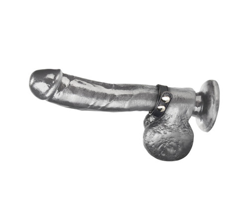 Заказать Кольцо на пенис SNAP COCK RING из искусственной кожи на клепках