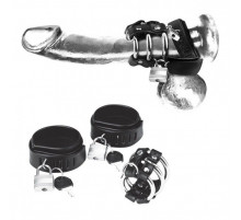 Комплект для мошонки и члена с 2 кольцами с замочками