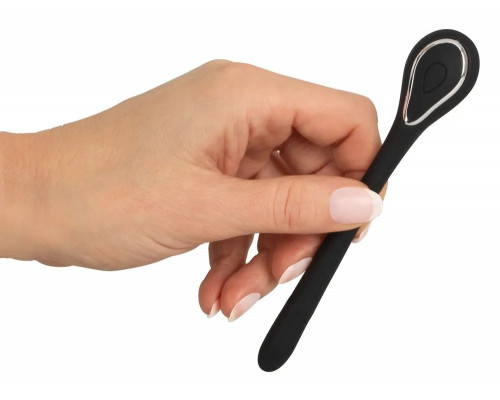 Заказать Черный гибкий уретральный стимулятор с вибрацией Vibrating Bendable Dilator - 13,5 см.