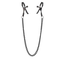 Черные зажимы на соски на цепочке BLAZE DELUXE NIPPLE CLAMPS