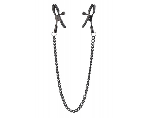 Заказать Черные зажимы на соски на цепочке BLAZE DELUXE NIPPLE CLAMPS