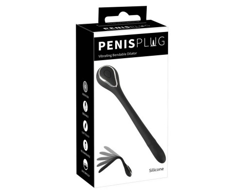 Заказать Черный гибкий уретральный стимулятор с вибрацией Vibrating Bendable Dilator - 13,5 см.