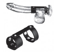 Двойной поддерживаюший ремень для пениса с заклепками