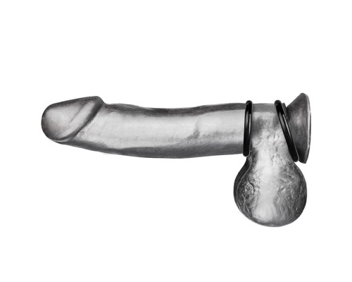 Заказать Набор из двух черных силиконовых колец разного диаметра SILICONE COCK RING SET