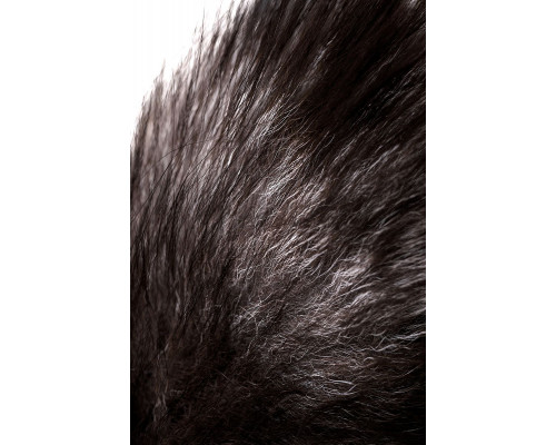 Заказать Черная анальная втулка с хвостом чернобурой лисы - размер М