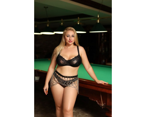Черно-серебристый пояс-юбочка plus size Efra Черно-серебристый пояс-юбочка plus size Efra