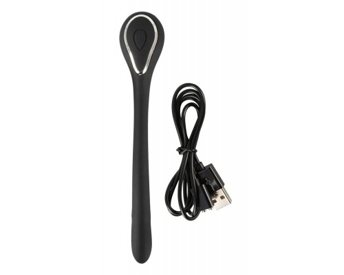 Заказать Черный гибкий уретральный стимулятор с вибрацией Vibrating Bendable Dilator - 13,5 см.