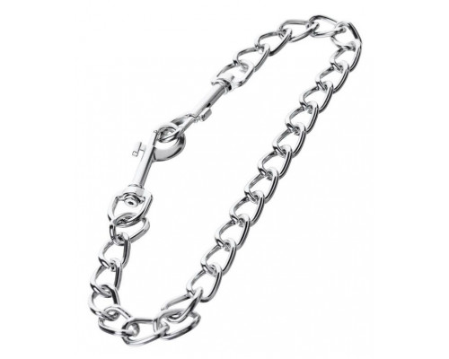 Серебристая соединительная цепочка с двумя карабинами