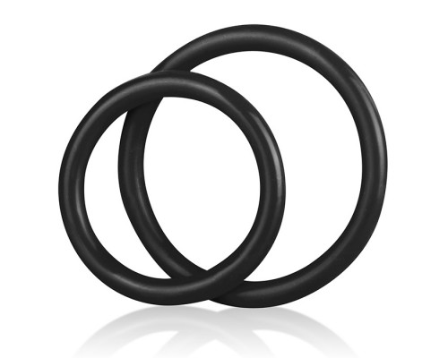 Заказать Набор из двух черных силиконовых колец разного диаметра SILICONE COCK RING SET