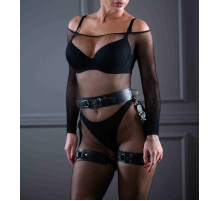 Кожаный пояс с гартерами Sex Game