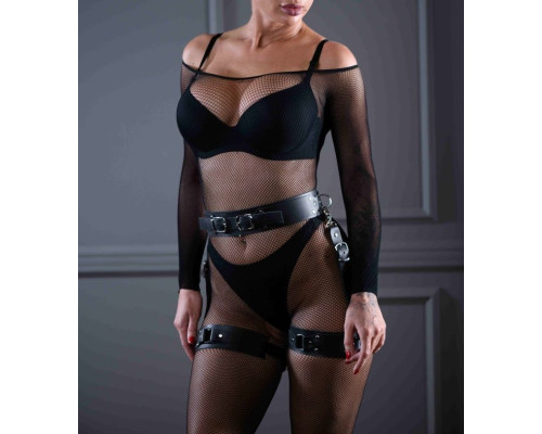 Кожаный пояс с гартерами Sex Game