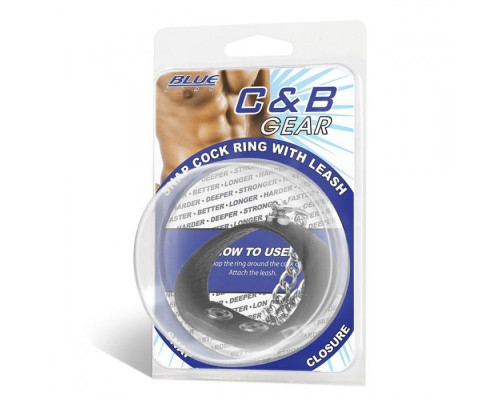 Заказать Утяжка на пенис с поводком Snap Cock Ring With 12  Leash