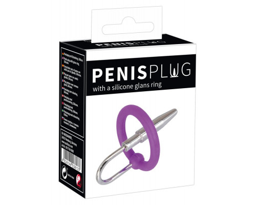 Заказать Уретральный плаг с силиконовым кольцом под головку Penis Plug