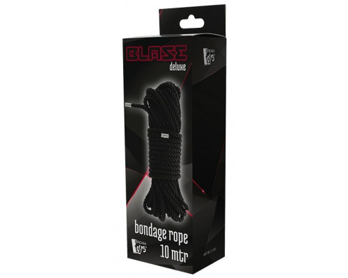 Заказать Черная веревка для бондажа BONDAGE ROPE - 10 м.