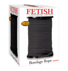 Черная веревка для связывания Bondage Rope - 60,9 м.