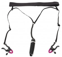 Женские вибростринги с зажимами для половых губ Spreader String with Vibrator