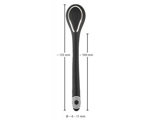 Заказать Черный гибкий уретральный стимулятор с вибрацией Vibrating Bendable Dilator - 13,5 см.