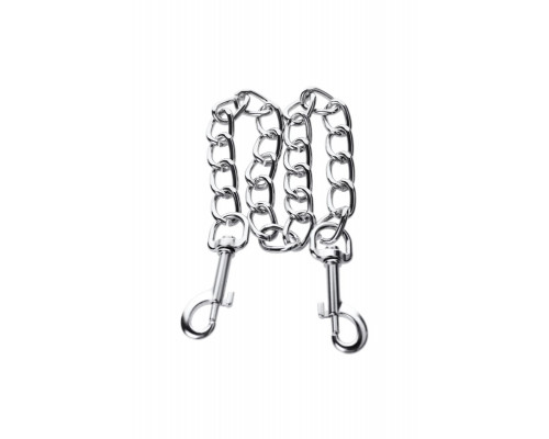 Серебристая соединительная цепочка с двумя карабинами