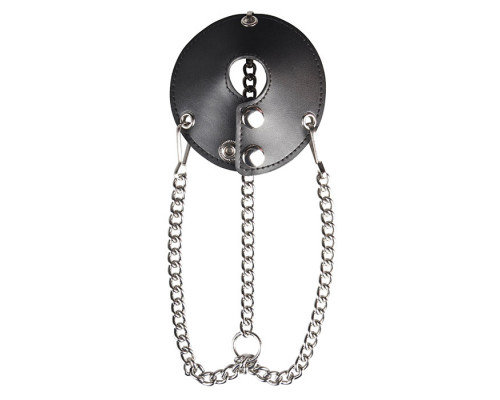 Заказать Утяжка для мошонки из искусственной кожи с цепочками PARACHUTE BALL STRETCHER
