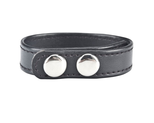 Заказать Кольцо на пенис SNAP COCK RING из искусственной кожи на клепках