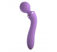 Фиолетовый двусторонний вибростимулятор Duo Wand Massage-Her - 19,6 см.