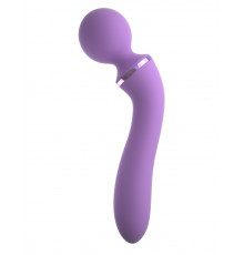 Фиолетовый двусторонний вибростимулятор Duo Wand Massage-Her - 19,6 см.