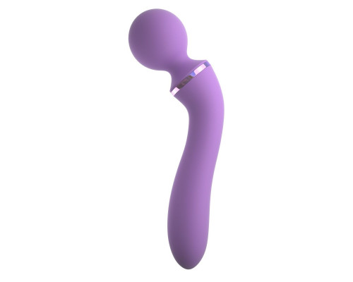 Заказать Фиолетовый двусторонний вибростимулятор Duo Wand Massage-Her - 19,6 см.