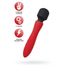 Красно-черный двусторонний вибромассажер Black Red - 21 см.