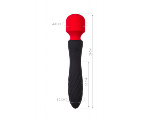 Заказать Черно-красный двусторонний вибромассажер Black Red - 21 см.