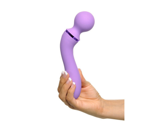 Заказать Фиолетовый двусторонний вибростимулятор Duo Wand Massage-Her - 19,6 см.